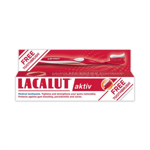 Lacalut Pasta Za Zube Aktiv 75Ml + Gratis Cetkica