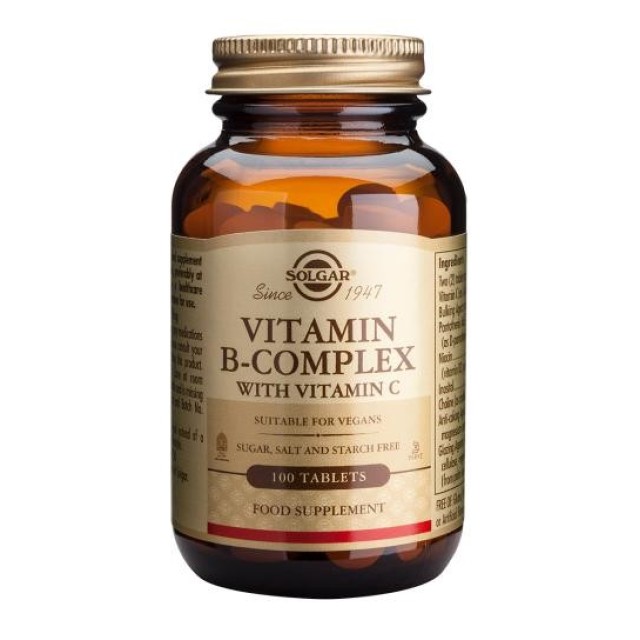 Solgar Vitamin B Kompleks Sa Vitaminom C Tablete A100