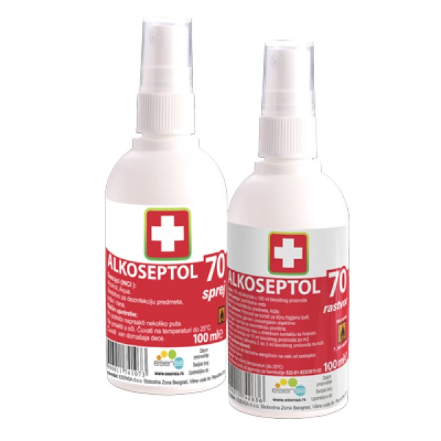 ALKOSEPTOL SPREJ 70% 100ML Alkoseptol Sprej 70% 100Ml