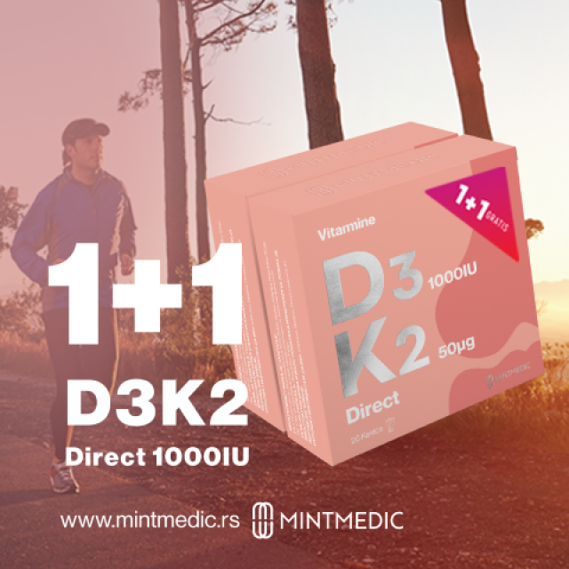Vitammine D3K2 Direct Kes A20 (1+1 Gratis)