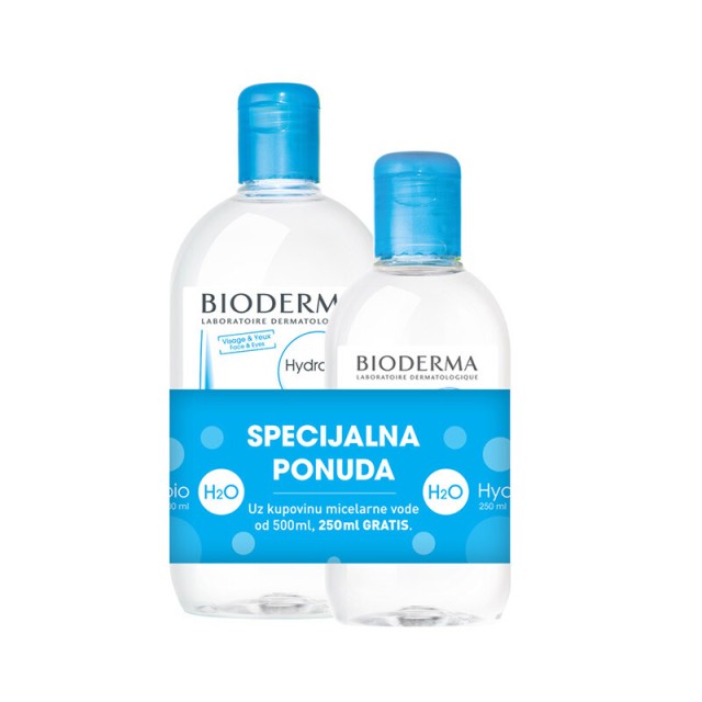 Bioderma Hydrabio H2O Micelarna Voda 500Ml + 250Ml Promo