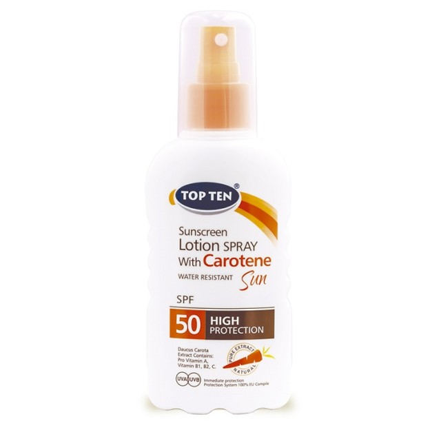 TOP TEN CAROTENE LOSION ZA SUNČANJE SPF50 180ML Top Ten Carotene Losion Za Sunčanje Spf50 180Ml