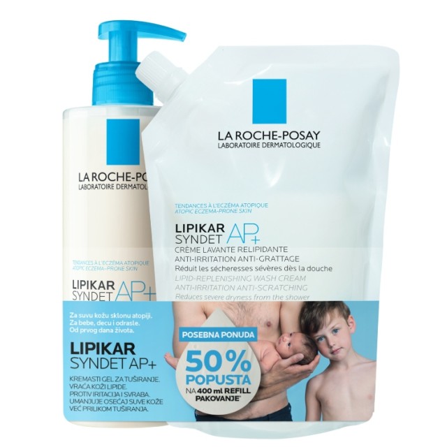 La Roche-Posay Promo Lipikar Syndet Ap+ 400Ml + Refill Lipikar Syndet Ap+ 400Ml