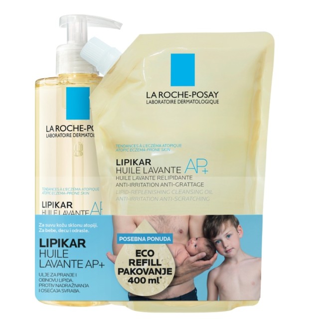 La Roche-Posay Promo Lipikar Ulje Ap+ 400Ml + Refill Ulje Ap+ 400Ml