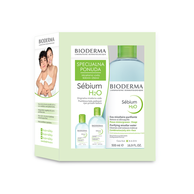 Bioderma Sebium Micelarna Voda 500Ml+250Ml Promo