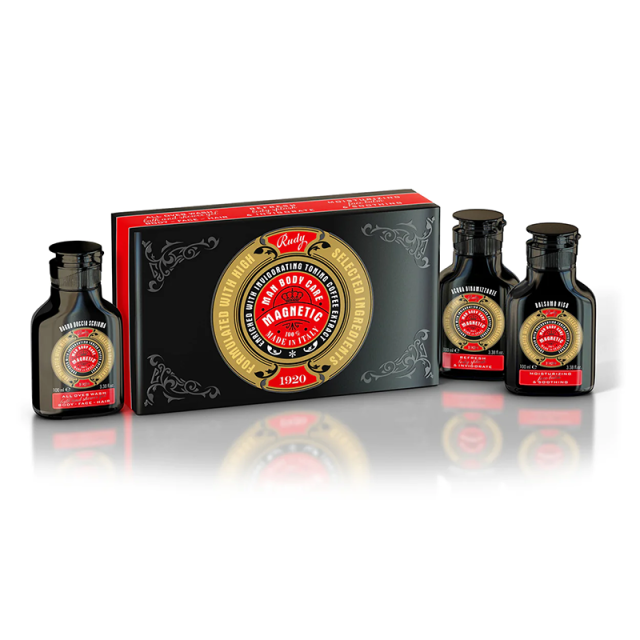 Rudy Man Set Magnetic Range 3X100Ml Gel Za Tuširanje + Mirisna Voda +  Balzam Za Lice