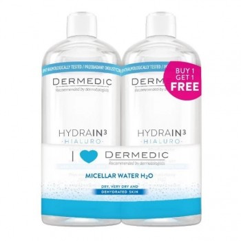 DERMEDIC HYDRAIN3 HIALURO MICELARNA VODA 500ML 1 + 1 GRATIS