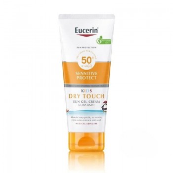 EUCERIN SUN DEČIJI DRY TOUCH GEL-KREMA ZA ZAŠTITU OSELJIVE KOŽE OD SUNCA SPF 50+ 200ML 63040