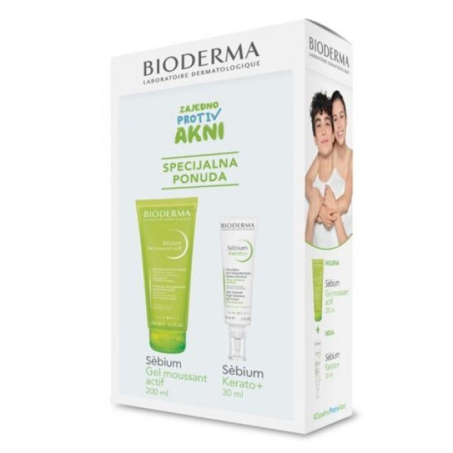 Bioderma Sebium Moussant Actif Gel Za Umivanje+Kerato+Gel Krema  Gratis