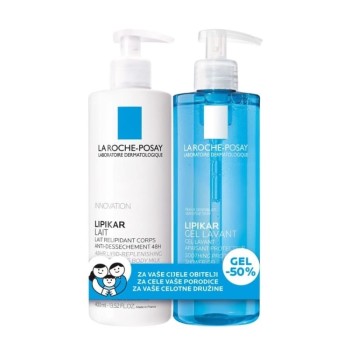 LA ROCHE-POSAY PROMO LIPIKAR LAIT LOSION 400ML + LIPIKAR GEL LAVANT 400ML 