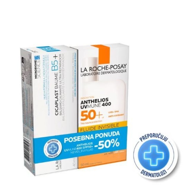 La Roche-Posay Promo Cicaplast Baume B5+ 40Ml+Anthelios Uvmune 400 Fluid Spf 50+ 50Ml -50%