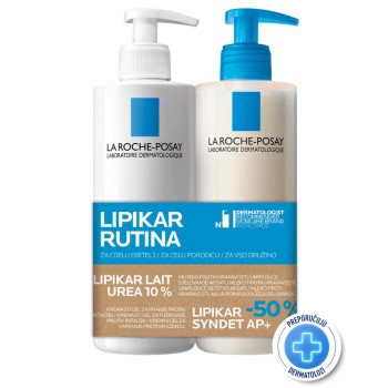 LA ROCHE-POSAY PROMO LIPIKAR UREA 10% 400ML+SYNDET 400ML-50% 