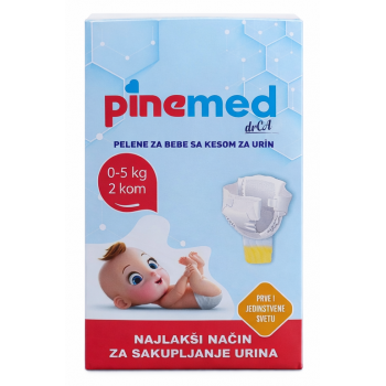 PINE MED- PELENE ZA BEBE SA KESOM ZA URIN (0-5KG) 2 KOM