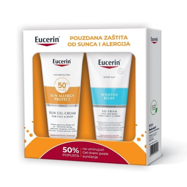 Eucerin Sun Box Hydro Protect Ultralagani Fluid Spf50+ 50Ml 66961 + Dry Touch Sprej Za Zaštitu Kože Od Sunca Spf50 200Ml 69758 Promo