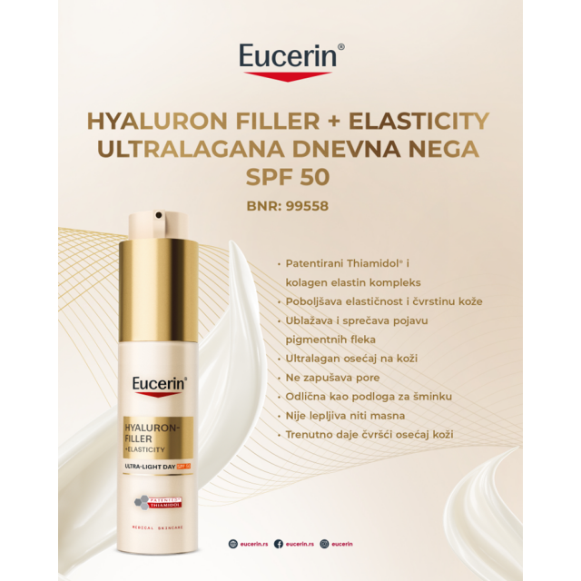 Eucerin Hyaluron-Filler +Elasticity Dnevna Krema Spf50 99558