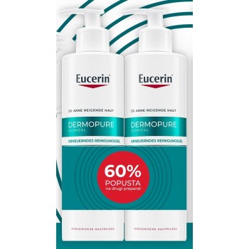 EUCERIN DERMOPURE CLINICAL KOREKTIVNI GEL ZA CIŠĆENJE 400ML 1+1 -60% NA DRUGI ARTIKAL