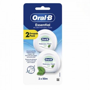 ORAL B KONAC ZA ZUBE ESSENTIAL VOSKIRAN MINT DUO PAKOVANJE 2X50M