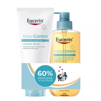 EUCERIN PROMO ATOPICONTROL BALM 400ML 87944 + EUCERIN ATOPICONTROL ULJE ZA KUPANJE 400ML 63173 -60%