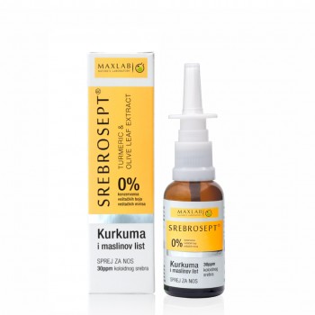 MAXLAB SREBROSEPT SPREJ ZA NOS I SINUSE KURKUMA I MASLINOV LIST 30ML