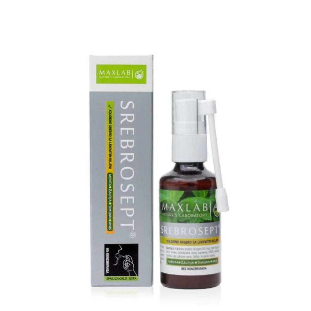Maxlab Srebrosept Sprej Za Grlo I Usta 50Ml | Online Apoteka Laurus